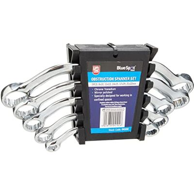 BlueSpot 8-22mm Chrome Vanadium Obstructiesleutels - 5-delig Set BlueSpot 8-22mm Chrome Vanadium Obstructiesleutels - 5-delig Set