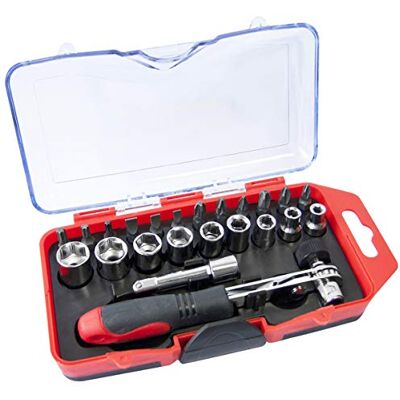 Amtech Am-Tech L1955 23pc OFFSET HANDLE, BIT & SOCKET SET Amtech Am-Tech L1955 23pc OFFSET HANDLE, BIT & SOCKET SET