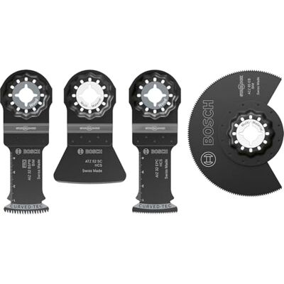 Bosch 4x Flooring and Fitting Zaagbladenset, 4-delig (voor Non-ferrometalen, Lijm, 134 x 104 mm, Professional Accessoires Multitool) Bosch 4x Flooring and Fitting Zaagbladenset, 4-delig (voor Non-ferrometalen, Lijm, 134 x 104 mm, Professional Accessoires Multitool)