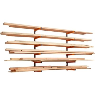 BORA Houten rek en houten rek van metaal met 6 niveaus wandhouder, voor binnen en buiten, in oranje PBR-001 BORA Houten rek en houten rek van metaal met 6 niveaus wandhouder, voor binnen en buiten, in oranje PBR-001