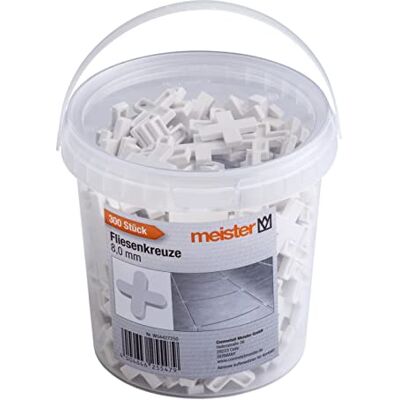 Meister Tegelkruisjes 8,0 mm 300 stuks wit voegkruisen Van robuust polypropyleen, tegelaccessoires en tegelleghulp, voegenkruisjes, witte uitvoering, voor gelijkmatige voegen Meister Tegelkruisjes 8,0 mm 300 stuks wit voegkruisen Van robuust polypropyleen, tegelaccessoires en tegelleghulp, voegenkruisjes, witte uitvoering, voor gelijkmatige voegen