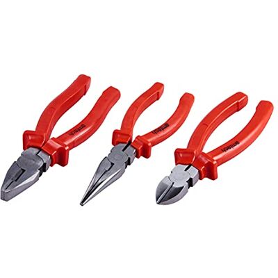 Amtech Set tangen voor het trimmen en snijden van draden, kabels en rubber, Home DIY, duurzaam gesmeed staal, eenvoudig te gebruiken met anti-slip handgrepen (3-delig) Amtech Set tangen voor het trimmen en snijden van draden, kabels en rubber, Home DIY, duurzaam gesmeed staal, eenvoudig te gebruiken met anti-slip handgrepen (3-delig)