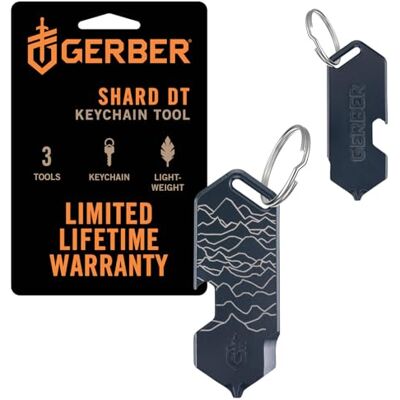 Gerber Multitool en Sleutelhanger, Shard DT Lengte: 6,5 cm, Gewicht: 28 g, Roestvrij staal, Blauw, 1075359 Gerber Multitool en Sleutelhanger, Shard DT Lengte: 6,5 cm, Gewicht: 28 g, Roestvrij staal, Blauw, 1075359