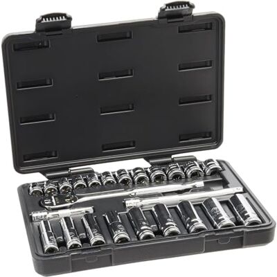 GEARWRENCH 80559 3/8" Drive 6 en 12 Pt. Mechanica Tool Set, Standaard & Diep, Metrisch, 24 st. GEARWRENCH 80559 3/8" Drive 6 en 12 Pt. Mechanica Tool Set, Standaard & Diep, Metrisch, 24 st.