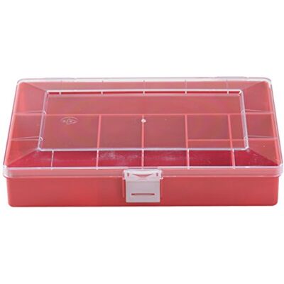 hünersdorff Assortimentsdoos: stabiele sorteerdoos (PS-Compact) met vaste vakverdeling (8 vakken), sorteerdoos afmetingen: T170 x B250 x H46 mm, Made in Germany, rood hünersdorff Assortimentsdoos: stabiele sorteerdoos (PS-Compact) met vaste vakverdeling (8 vakken), sorteerdoos afmetingen: T170 x B250 x H46 mm, Made in Germany, rood
