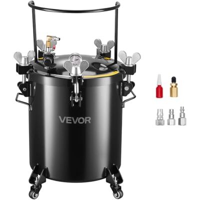 VEVOR Drukpot verftank, 10,6 Gal/40 L Heavy Duty Stalen Drukpottank, spuitverfdrukpotten met drie snelkoppelingen voor thuisgebruik, doe-het-zelf, kunstcreaties, grote diameter tanks VEVOR Drukpot verftank, 10,6 Gal/40 L Heavy Duty Stalen Drukpottank, spuitverfdrukpotten met drie snelkoppelingen voor thuisgebruik, doe-het-zelf, kunstcreaties, grote diameter tanks