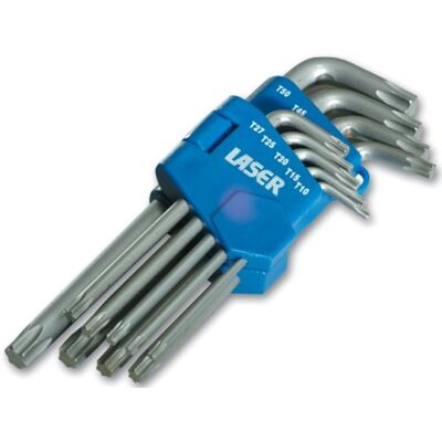 Laser 2497 2497 Set stersleutels vouwclip, 9-delig Laser 2497 2497 Set stersleutels vouwclip, 9-delig