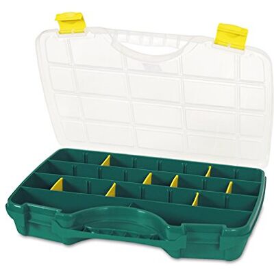 Tayg 023002 etui met beweegbare scheidingswanden nr. assortimentsdoos 23-26/388 x 290 x 61 mm/tot 26 vakken/groen-transparant Tayg 023002 etui met beweegbare scheidingswanden nr. assortimentsdoos 23-26/388 x 290 x 61 mm/tot 26 vakken/groen-transparant
