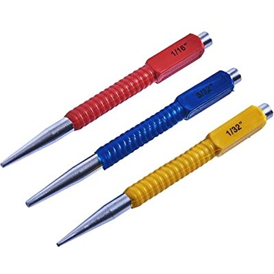 Amtech Am-Tech 3 stuks Colour Coded Nail Punch Set, H0815 Amtech Am-Tech 3 stuks Colour Coded Nail Punch Set, H0815