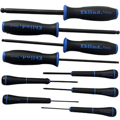 Eklind 90609 1,5-10 mm grootte SD-serie bal-hex-schroevendraaierset met tas staal (9) Eklind 90609 1,5-10 mm grootte SD-serie bal-hex-schroevendraaierset met tas staal (9)