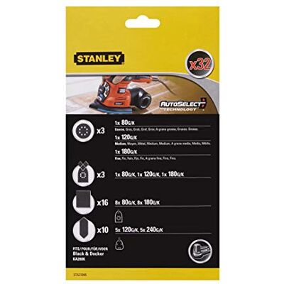 Stanley Schuurpapier Set - Grote Oppervlakken - 32 stuks Stanley Schuurpapier Set - Grote Oppervlakken - 32 stuks