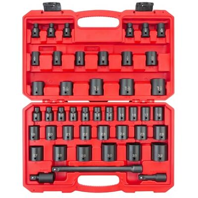 TEKTON 1/2 Inch Drive 6-punts Impact Socket Set, 45-delig (5/16-1-1/4 "., 8-32mm) SID92403 TEKTON 1/2 Inch Drive 6-punts Impact Socket Set, 45-delig (5/16-1-1/4 "., 8-32mm) SID92403