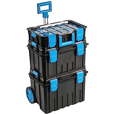Högert Technik 4-in-1 boxset, set gereedschapskist op wielen, praktisch en ruim, bestand tegen beschadigingen, stofdicht, robuuste ABS-sluitingen, modulaire opbouw HT7G500 Högert Technik 4-in-1 boxset, set gereedschapskist op wielen, praktisch en ruim, bestand tegen beschadigingen, stofdicht, robuuste ABS-sluitingen, modulaire opbouw HT7G500