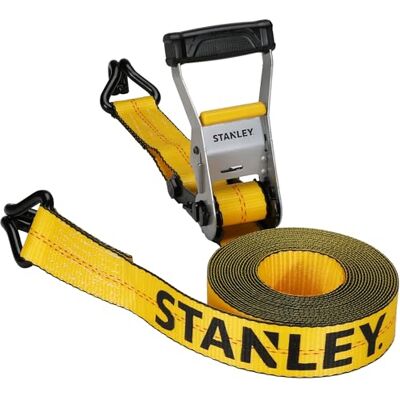 Stanley S10000J Zwart/Geel 2" x 27" Ratelriem met dubbele J-haken 1,5 kg veilige werklast/4,5 kg breuksterkte Stanley S10000J Zwart/Geel 2" x 27" Ratelriem met dubbele J-haken 1,5 kg veilige werklast/4,5 kg breuksterkte