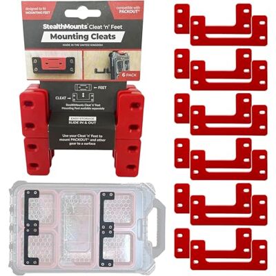 StealthMounts Milwaukee Packout Montage Schoenplaten 12 Pack Rode ABS Plastic Wandmontage Schoenplaten StealthMounts Milwaukee Packout Montage Schoenplaten 12 Pack Rode ABS Plastic Wandmontage Schoenplaten