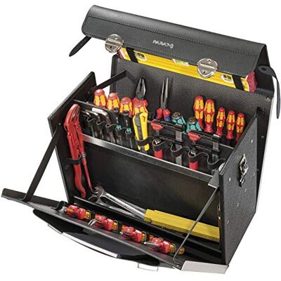Parat Gereedschapstas New Classic KingSize Plus, lege gereedschapskoffer, voor 40 gereedschappen, materiaal HDPE-kunststof + rundleer, tas met steekslot, afmetingen 51 x 40 x 25 cm Parat Gereedschapstas New Classic KingSize Plus, lege gereedschapskoffer, voor 40 gereedschappen, materiaal HDPE-kunststof + rundleer, tas met steekslot, afmetingen 51 x 40 x 25 cm