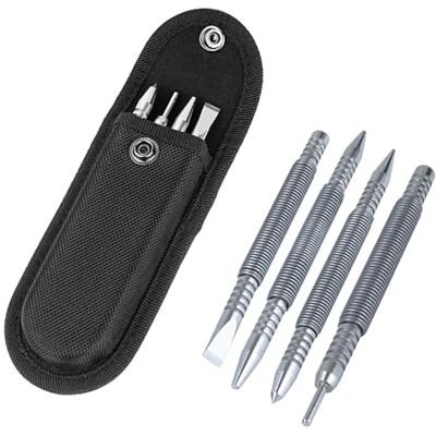 BESTNULE 4-delige nagelsetter dubbele kop nagelset & dubbele kop midden punch & hamerloze koude beitel en scharnierpin remover punchset, nagelsetter kenmerken 1/8", 3/32", 3/16", 1/16", 5/16", 1/16 BESTNULE 4-delige nagelsetter dubbele kop nagelset & dubbele kop midden punch & hamerloze koude beitel en scharnierpin remover punchset, nagelsetter kenmerken 1/8", 3/32", 3/16", 1/16", 5/16", 1/16