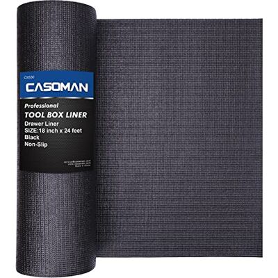 CASOMAN Professionele gereedschapskistvoering en ladevoering 45,7 cm x 7,3 m, gemakkelijk te snijden antislip schuimrubberen gereedschapskist ladevoering mat verstelbare dikke kastvoeringen CASOMAN Professionele gereedschapskistvoering en ladevoering 45,7 cm x 7,3 m, gemakkelijk te snijden antislip schuimrubberen gereedschapskist ladevoering mat verstelbare dikke kastvoeringen