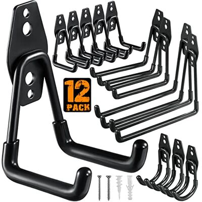 HUPBIPY 12 Pack Garage Haken Heavy Duty, Utility Steel Garage Opslag Haken, Wandmontage Garage Hanger & Organizer voor het organiseren van elektrisch gereedschap, ladders, bulkartikelen, fietsen, HUPBIPY 12 Pack Garage Haken Heavy Duty, Utility Steel Garage Opslag Haken, Wandmontage Garage Hanger & Organizer voor het organiseren van elektrisch gereedschap, ladders, bulkartikelen, fietsen,