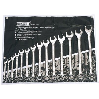 Draper 29548 14-delig Hi-Torq AF Comb. Sleutelset - Wrench Set Draper 29548 14-delig Hi-Torq AF Comb. Sleutelset - Wrench Set