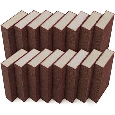 BELLE VOUS 16 Stuks Grove Schuurspons Kit Voor Nat en Droog Schuurblok Wasbaar en Herbruikbaar 70 Korrel Grof Schuurpapier Ideaal Voor het Polijsten van Hout, Metaal en Muren BELLE VOUS 16 Stuks Grove Schuurspons Kit Voor Nat en Droog Schuurblok Wasbaar en Herbruikbaar 70 Korrel Grof Schuurpapier Ideaal Voor het Polijsten van Hout, Metaal en Muren