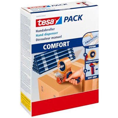 tesa pack 6400 Comfort Pakkettape Afroller Hoogwaardige, robuuste Afroller voor verpakkingstape Afroller van professionele kwaliteit voor tape tot 50 mm breed tesa pack 6400 Comfort Pakkettape Afroller Hoogwaardige, robuuste Afroller voor verpakkingstape Afroller van professionele kwaliteit voor tape tot 50 mm breed