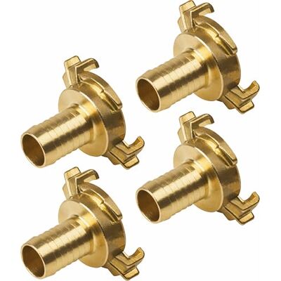 Meister Slangstuk snelkoppeling, 4 stuks, messing ¾ inch slangaansluiting – 40 mm klauwafstand – drinkwater geschikt volgens DVGW – voor aansluitwerkzaamheden – messing Meister Slangstuk snelkoppeling, 4 stuks, messing ¾ inch slangaansluiting – 40 mm klauwafstand – drinkwater geschikt volgens DVGW – voor aansluitwerkzaamheden – messing