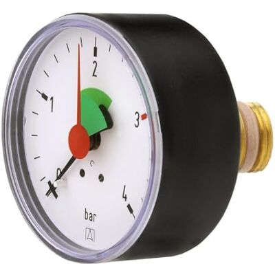 Cornat T593701 manometer 0-4 bar, zelfdichtend voor aansluiting van achter, 3/8 inch Cornat T593701 manometer 0-4 bar, zelfdichtend voor aansluiting van achter, 3/8 inch