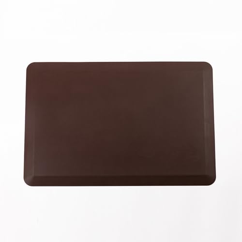 ZERVA Anti-vermoeidheid comfort vloermatten ergonomische werkplekmatten antislip en duurzame staande matten voor gezond en pijnlijk staan (kleur: bruin, maat: 44 x 70 cm)