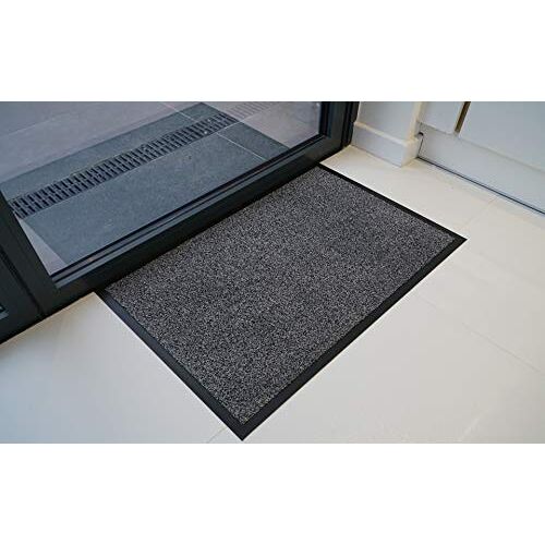 Serdim Rugs Antislip vuilrubberen randmatten, zilvergrijs, 80 x 120 cm (2'7" x 4')