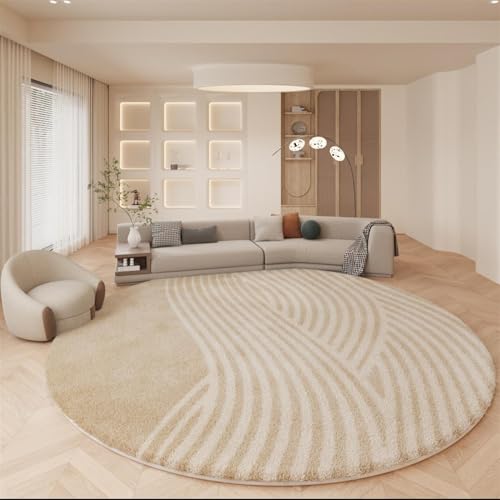 GUETTO Modern tapijt tapijten woonkamer ronde tapijten voor slaapkamers pluizige woonkamer cirkel gebied tapijt zacht ruig tapijt voor kinderkamer vloermat, F, 140 cm