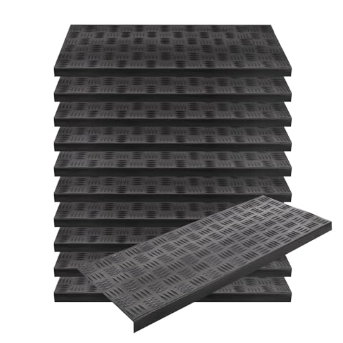 casa pura Trapmat van rubber 25 x 75 cm set van 10 weerbestendige en antislip trapmatten rubberen trapmat voor buiten trapmat antislipmat Madras