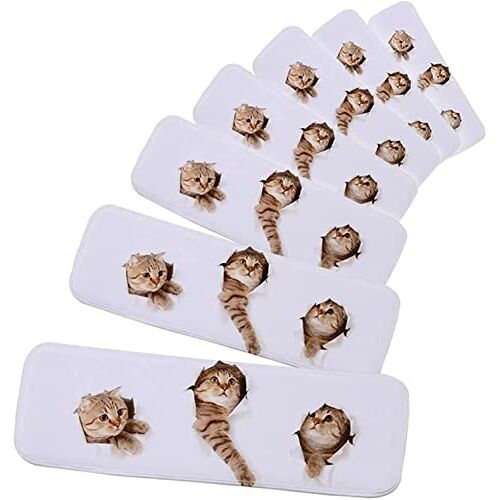 ETGHAHIVH Tapijt Traptreden,Trapmatten for kinderen en honden,Indoor Traplopers for Houten Trappen,Animal Stair Treads Mat,Tapijt Traptreden (Kleur: 7pcs-pig, Maat: 70x22cm) (Color : 14pcs cat)