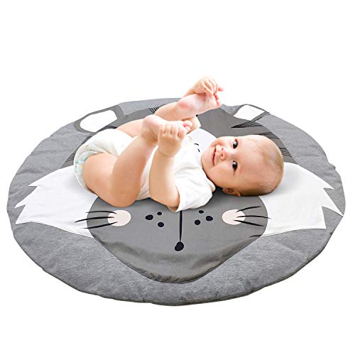 Goodbox Kruipmat baby kindertapijt baby rond kinderen speeltapijt Crawl jongen kinderkamer speelmat kinderkamer tapijt 90 x 90 cm (Tiger)