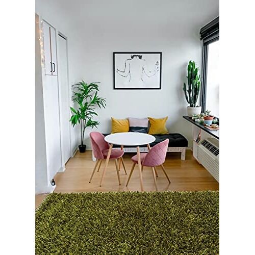 Ottoman Shaggy tapijt, gemengd vacht, groen, 0,70 x 1,40 cm