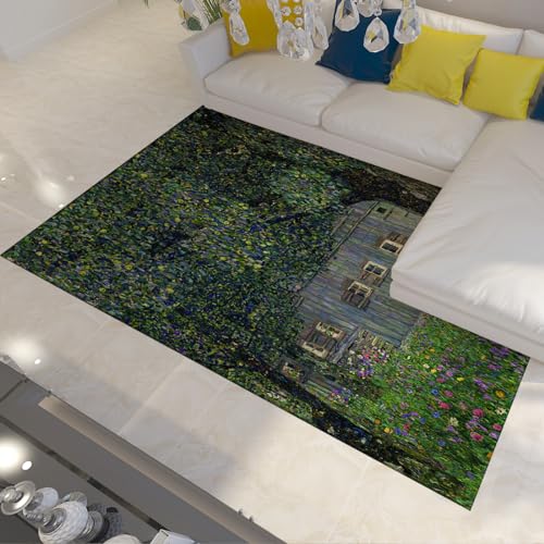 CIHCOHOME Gustav Klimt stijl tapijt plant huis vintage gebied tapijten met antislip achterkant vloermat gooien tapijt voor woonkamer slaapkamer thuiskantoor 10,5 cm x 18,5 cm