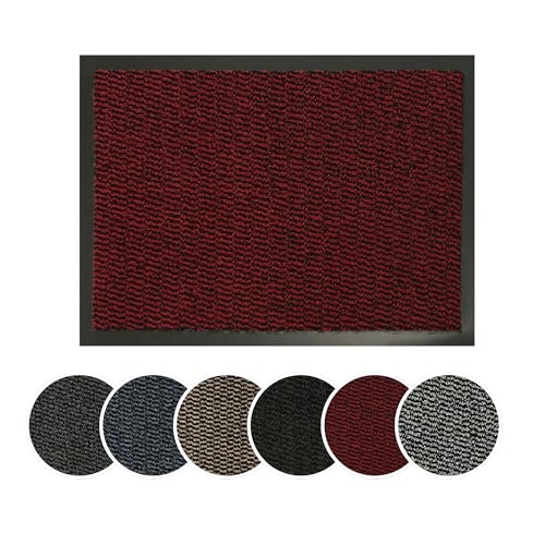 Serdim Rugs Antislip vuilrubber randbarrièrematten, rood, 50 x 80 cm (1'8" x 2'7")