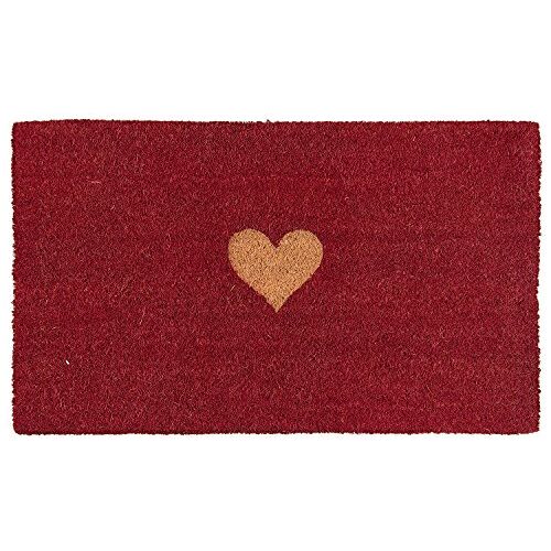 Clayre & Eef MC126 deurmat/deurmat hart rood 75 * 45 * 2 cm