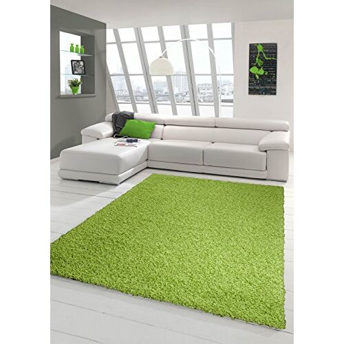 Teppich-Traum Traum Shaggy Tapijt Woonkamer Flokati zachte hoog- & langpool in Uni Design Groen maat 120 x 170 cm