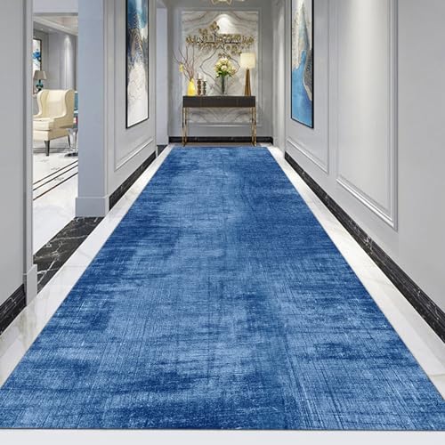 SXBHDM Ganglopertapijt, blauw 1,5m 2m 2,5m 3m 4,5m 6m   Lang tapijt lopers wasbaar antislip gang tapijt loper voor keuken entree loper tapijten vloerlopers matten voor hal (Size : 80×400cm)