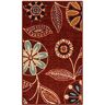 Maples Rugs Reggie Floral Runner Tapijt Antislip Hal Entry Tapijt [Made in USA], 1'8 x 5, Merlot