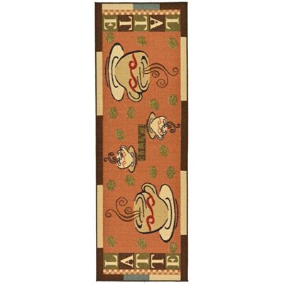 Ottomanson Machine wasbare koffiekopjes ontwerp antislip rubberen achterkant 2 x 5 indoor keuken loper tapijt voor hal, keuken, woonkamer, slaapkamer, entree, 50 x 149 cm, donkeroranje Ottomanson Machine wasbare koffiekopjes ontwerp antislip rubberen achterkant 2 x 5 indoor keuken loper tapijt voor hal, keuken, woonkamer, slaapkamer, entree, 50 x 149 cm, donkeroranje