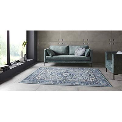 Nouristan Mirkan Orient tapijt, woonkamertapijt, oosters laagpolig, vintage, oosters tapijt voor eetkamer, woonkamer, slaapkamer, hemelsblauw, 120 x 170 cm Nouristan Mirkan Orient tapijt, woonkamertapijt, oosters laagpolig, vintage, oosters tapijt voor eetkamer, woonkamer, slaapkamer, hemelsblauw, 120 x 170 cm