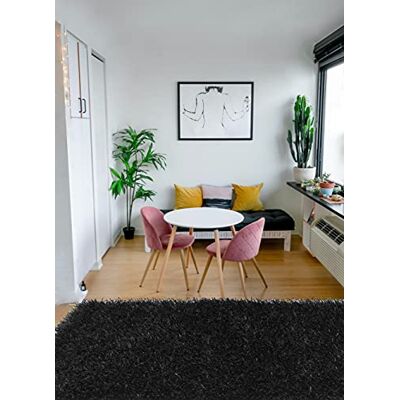 Ottoman Shaggy tapijt, gemengd vacht, zwart, 0,70 x 1,40 cm Ottoman Shaggy tapijt, gemengd vacht, zwart, 0,70 x 1,40 cm