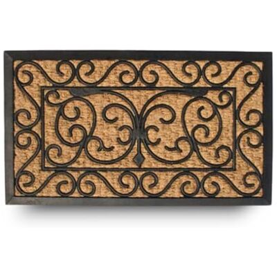 LifeChic Deurmat Spider met kokosvezels, vuilafstotend tapijt voor de ingang, rechthoekig, 40 x 70 cm, onderkant van antislip rubber, elegante rasterprint LifeChic Deurmat Spider met kokosvezels, vuilafstotend tapijt voor de ingang, rechthoekig, 40 x 70 cm, onderkant van antislip rubber, elegante rasterprint