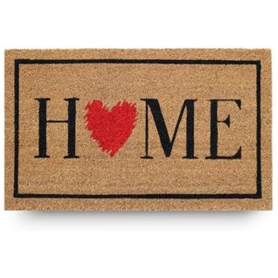 LifeGreen Kera House Voetmat met kokosvezels, vuilafstotend tapijt voor rechthoekige ingang, 40 x 70 cm, onderkant van antislip latex opdruk "Home LifeGreen Kera House Voetmat met kokosvezels, vuilafstotend tapijt voor rechthoekige ingang, 40 x 70 cm, onderkant van antislip latex opdruk "Home
