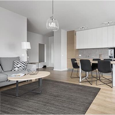 HAMID Kavir Tapijt Zacht Tapijt Handgeweven Zeer Zachte Wollen Aanraking in Verschillende Kleuren Tapijt voor Woonkamer, Slaapkamer, Eetkamer Zwart (250x300cm) HAMID Kavir Tapijt Zacht Tapijt Handgeweven Zeer Zachte Wollen Aanraking in Verschillende Kleuren Tapijt voor Woonkamer, Slaapkamer, Eetkamer Zwart (250x300cm)