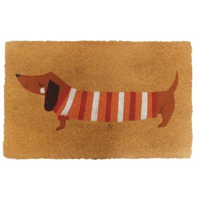 Relaxdays kokosmat teckel deurmat antislip weerbestendig voetveger meerkleurig 60x40 cm Relaxdays kokosmat teckel deurmat antislip weerbestendig voetveger meerkleurig 60x40 cm