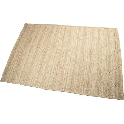 DRW Jute tapijt met ruiten in de natuur, 300 x 200 x 1 cm DRW Jute tapijt met ruiten in de natuur, 300 x 200 x 1 cm