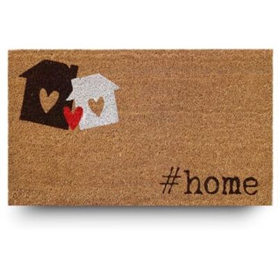 LifeGreen Kera House Voetmat met kokosvezels, vuilafstotend tapijt voor rechthoekige ingang, 40 x 70 cm, onderkant van antislip latex opdruk #HOME LifeGreen Kera House Voetmat met kokosvezels, vuilafstotend tapijt voor rechthoekige ingang, 40 x 70 cm, onderkant van antislip latex opdruk #HOME